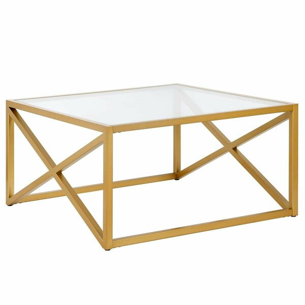 Henn & Hart Calix Square Coffee Table Brass Finish CT0861